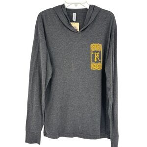 Texas Renaissance Fair Graphic Hooded Long Sleeve Shirt Dark Gray NWT Mens L